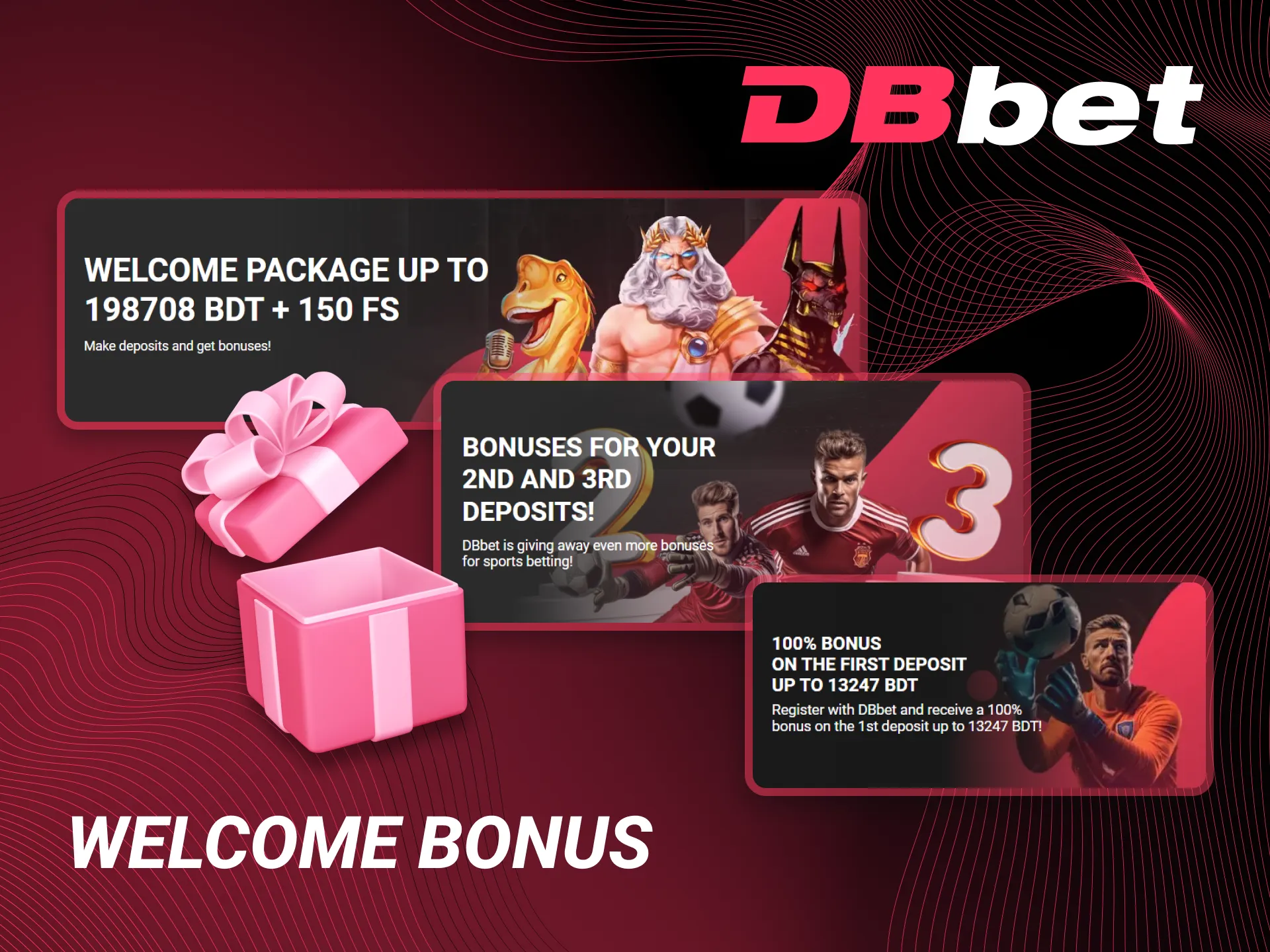 The DBbet application provides a bonus for new users.