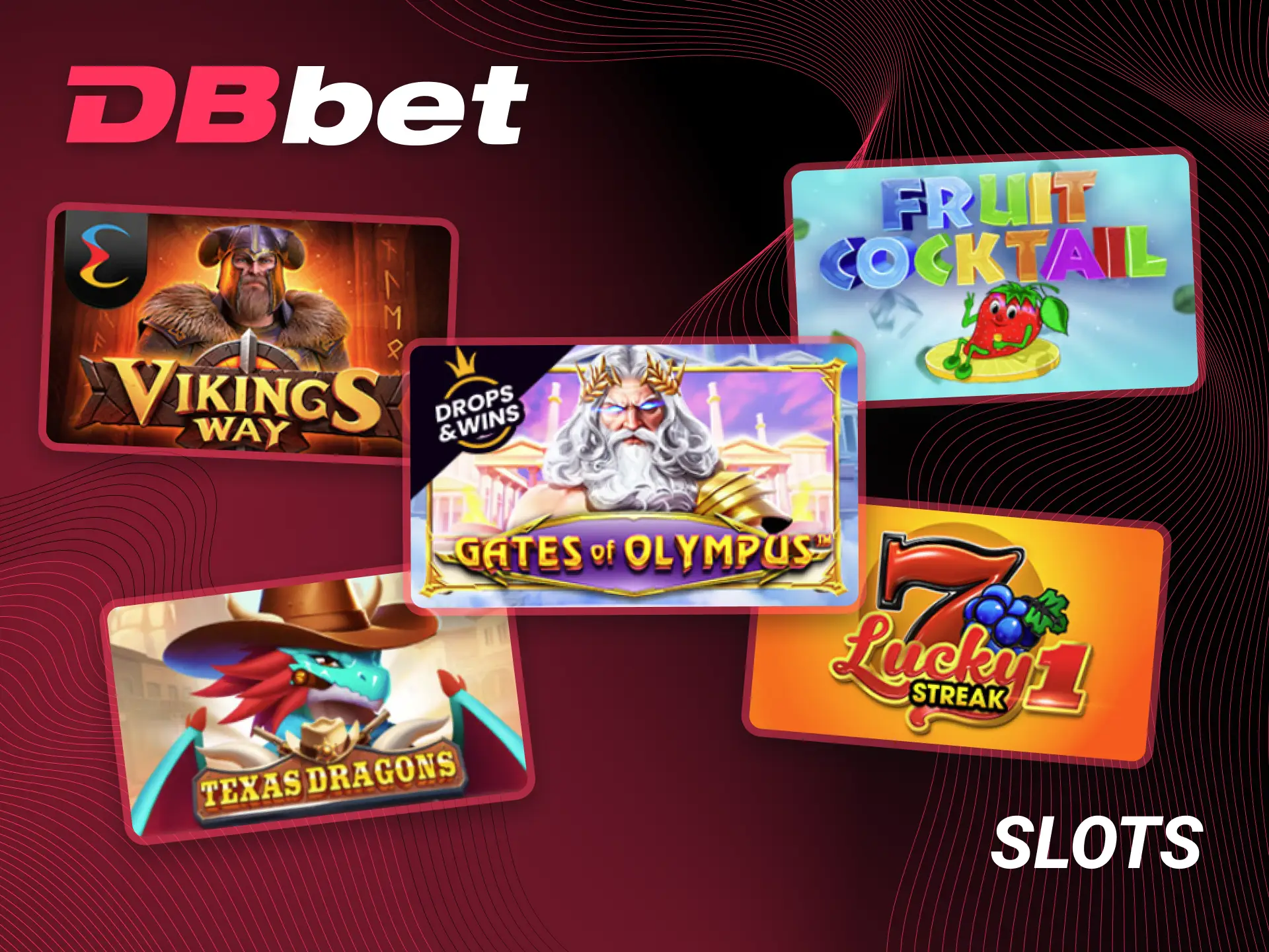 The DBbet Casino offers a selection of standard slot machines.