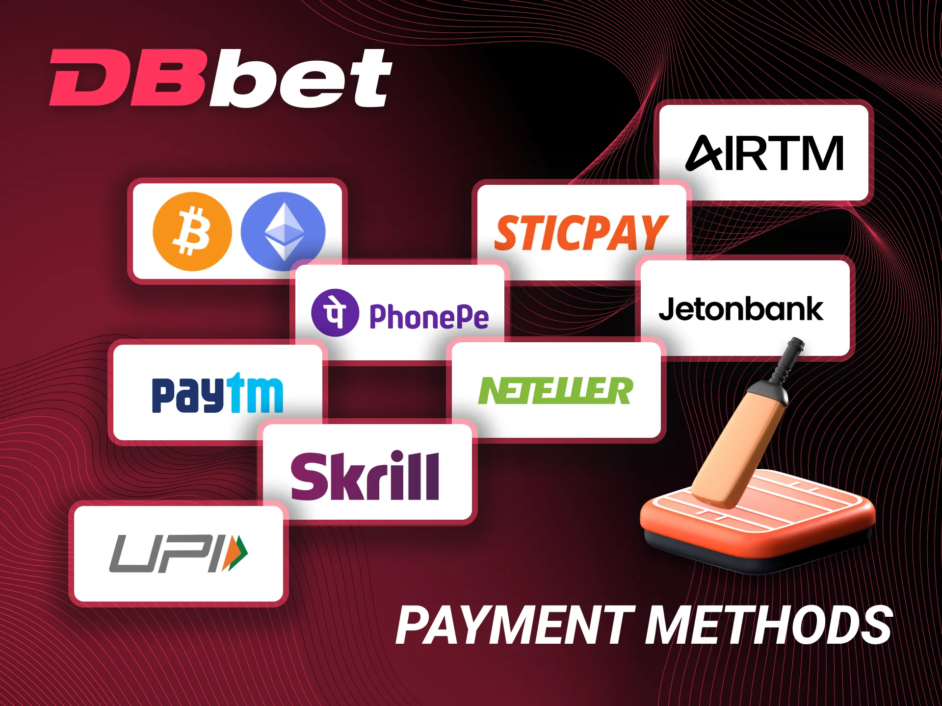 Payment methods for betting on cricket are available on DBbet.