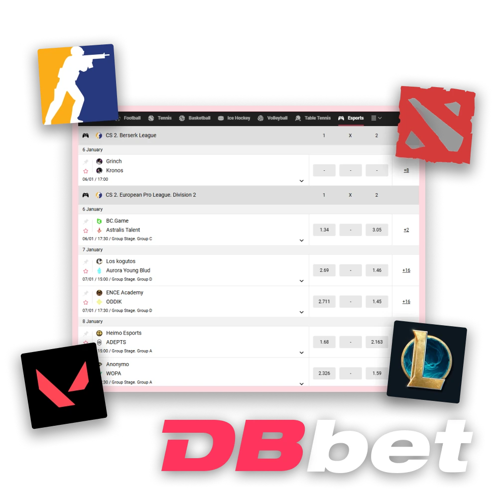 Cybersports is developed on the DBbet platform and Bangladesh players can place bets.