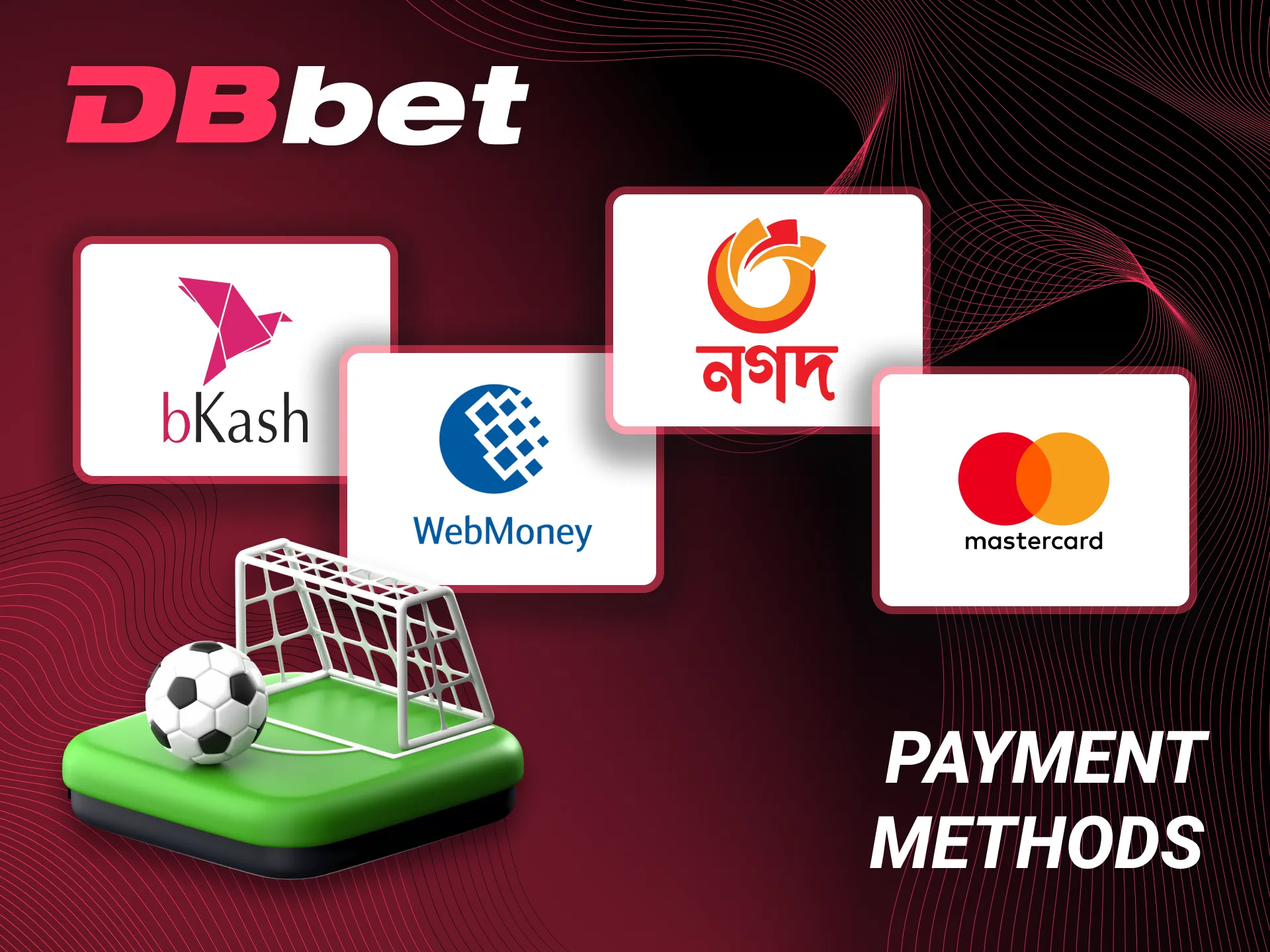 DBbet offers a lot of payment methods for football betting.