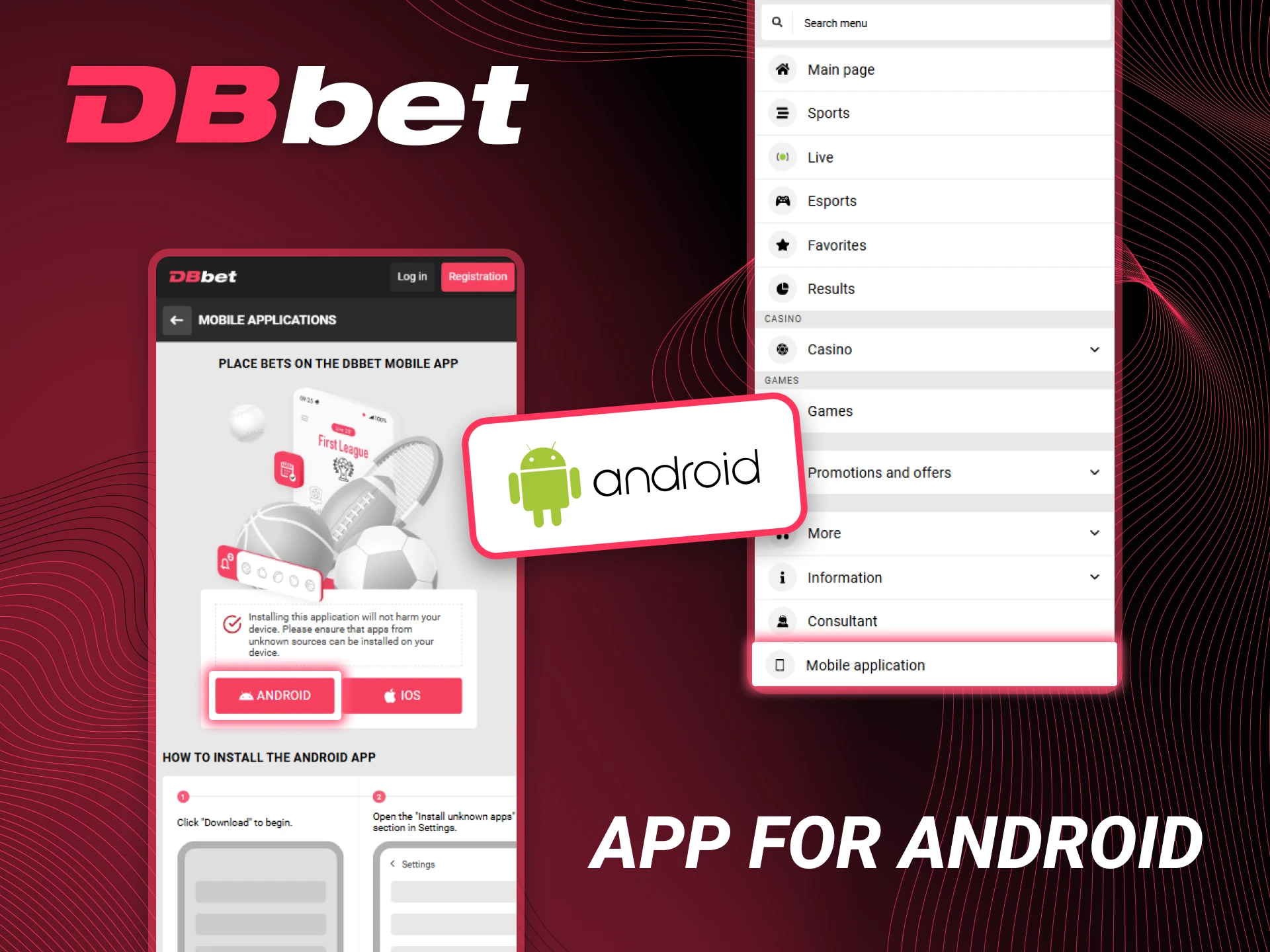 Download DBbet app for Android.