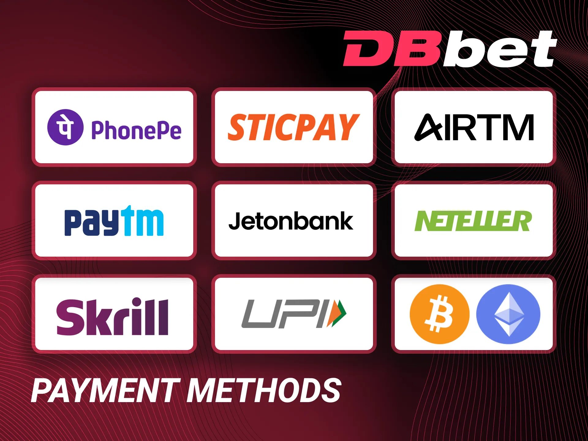 The DBbet offers a variety of deposit and withdrawal options.