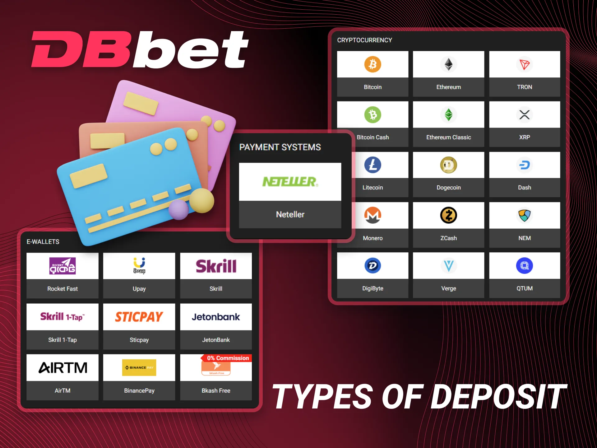 The DBbet offers a variety of deposit options.