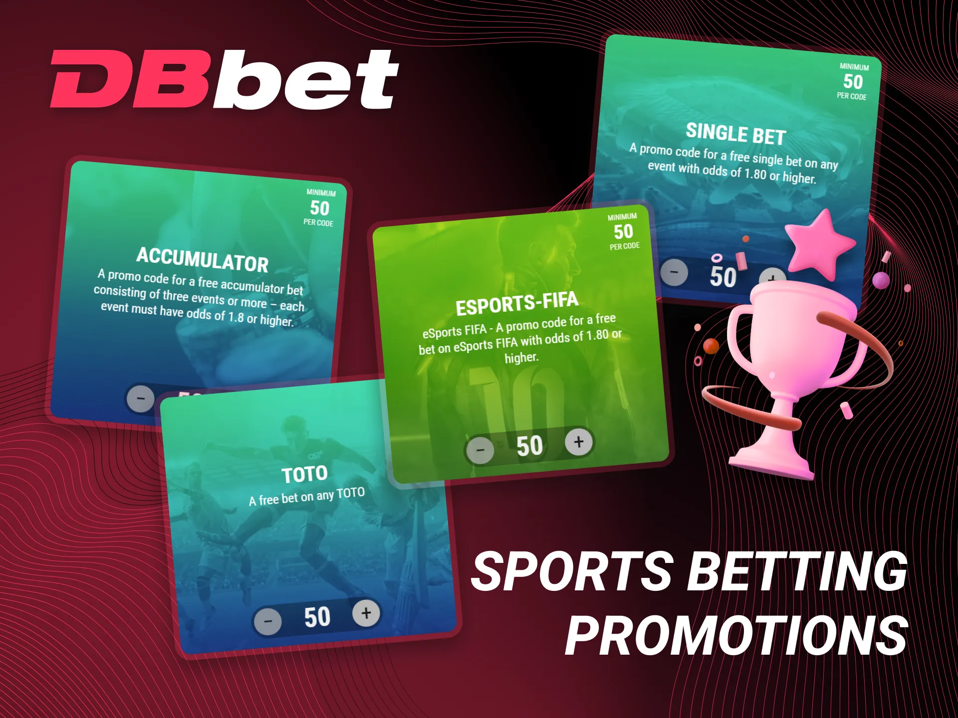 DBbet provides promotions for sports betting.