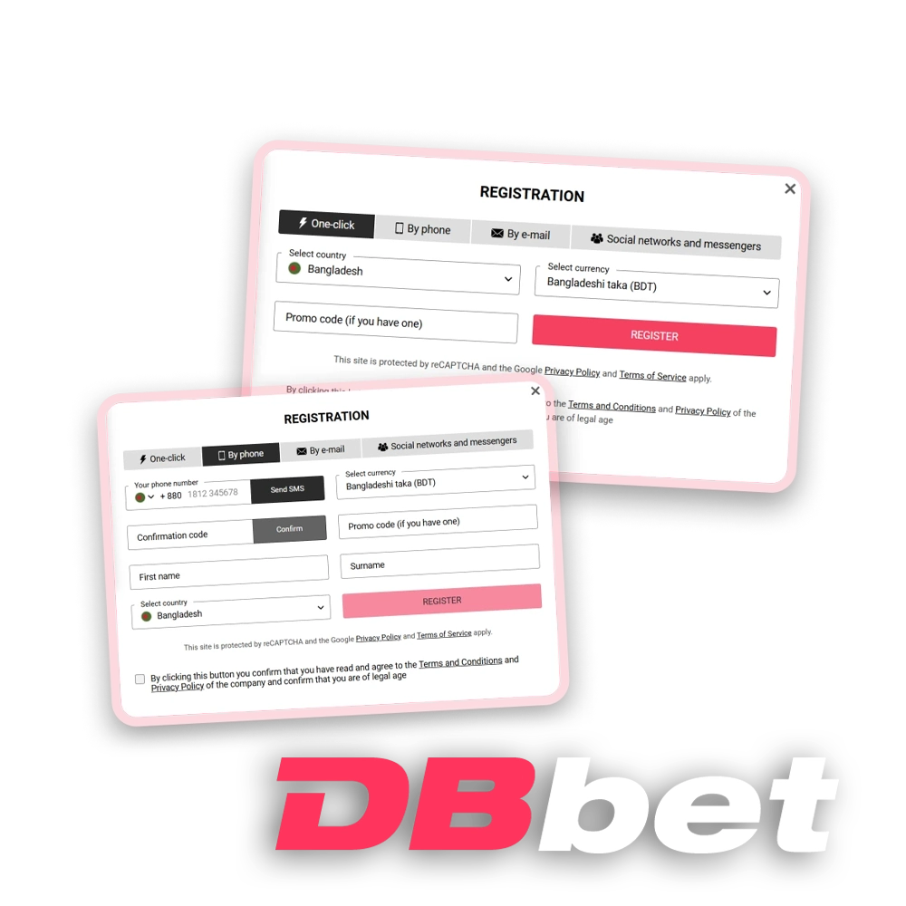 DBbet registration can be done in just 4 steps.