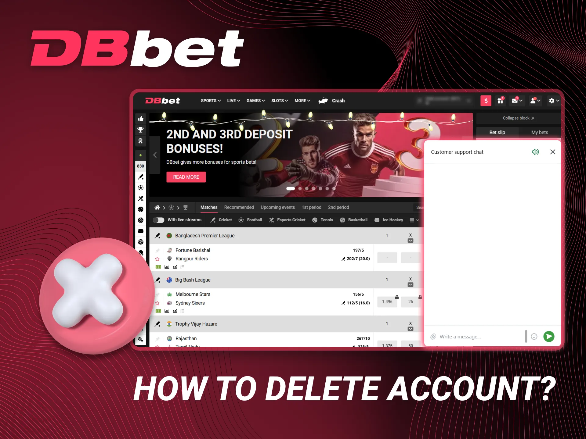 How to terminate your DBbet account.