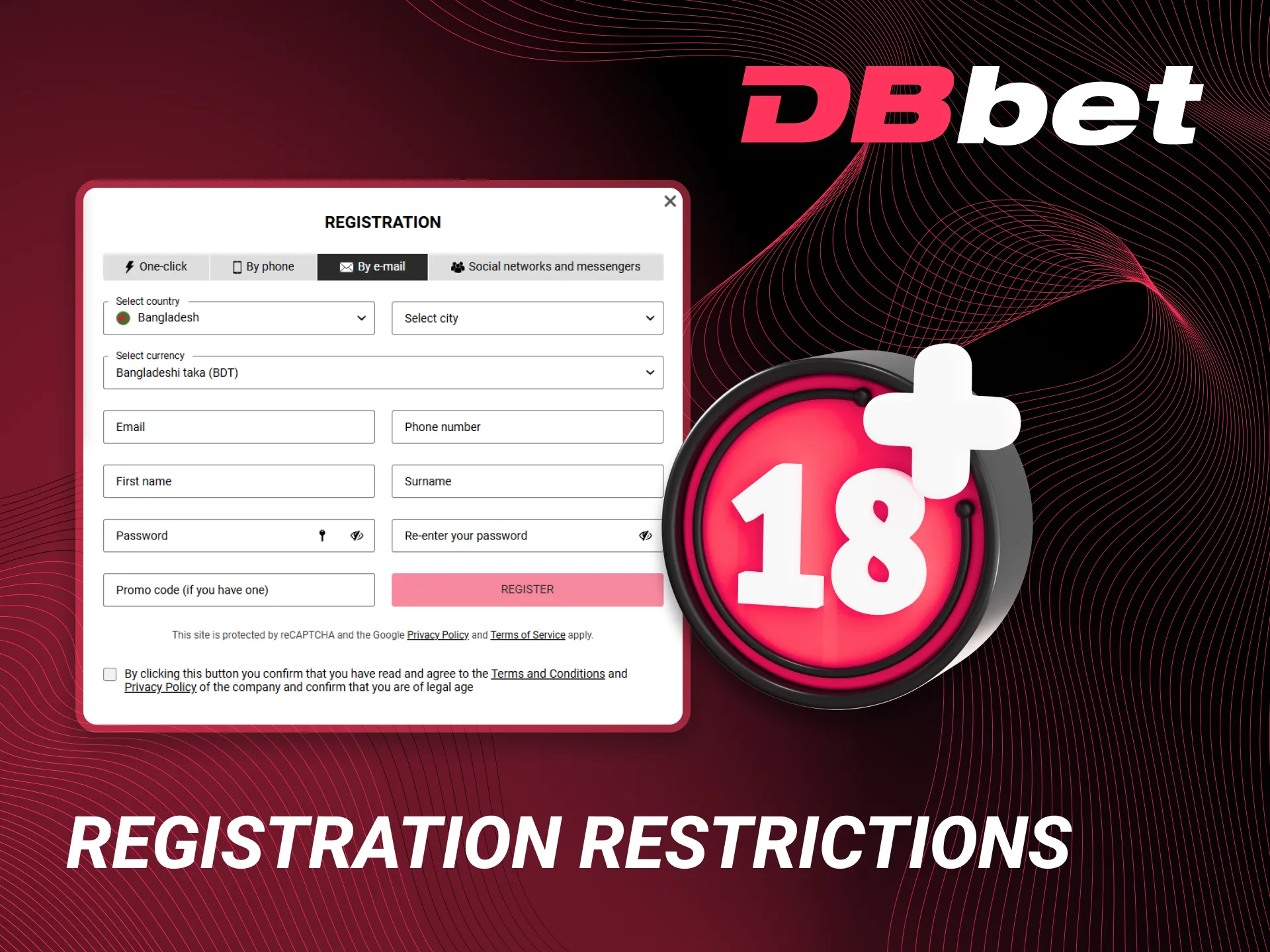 Restrictions on registering on DBbet.