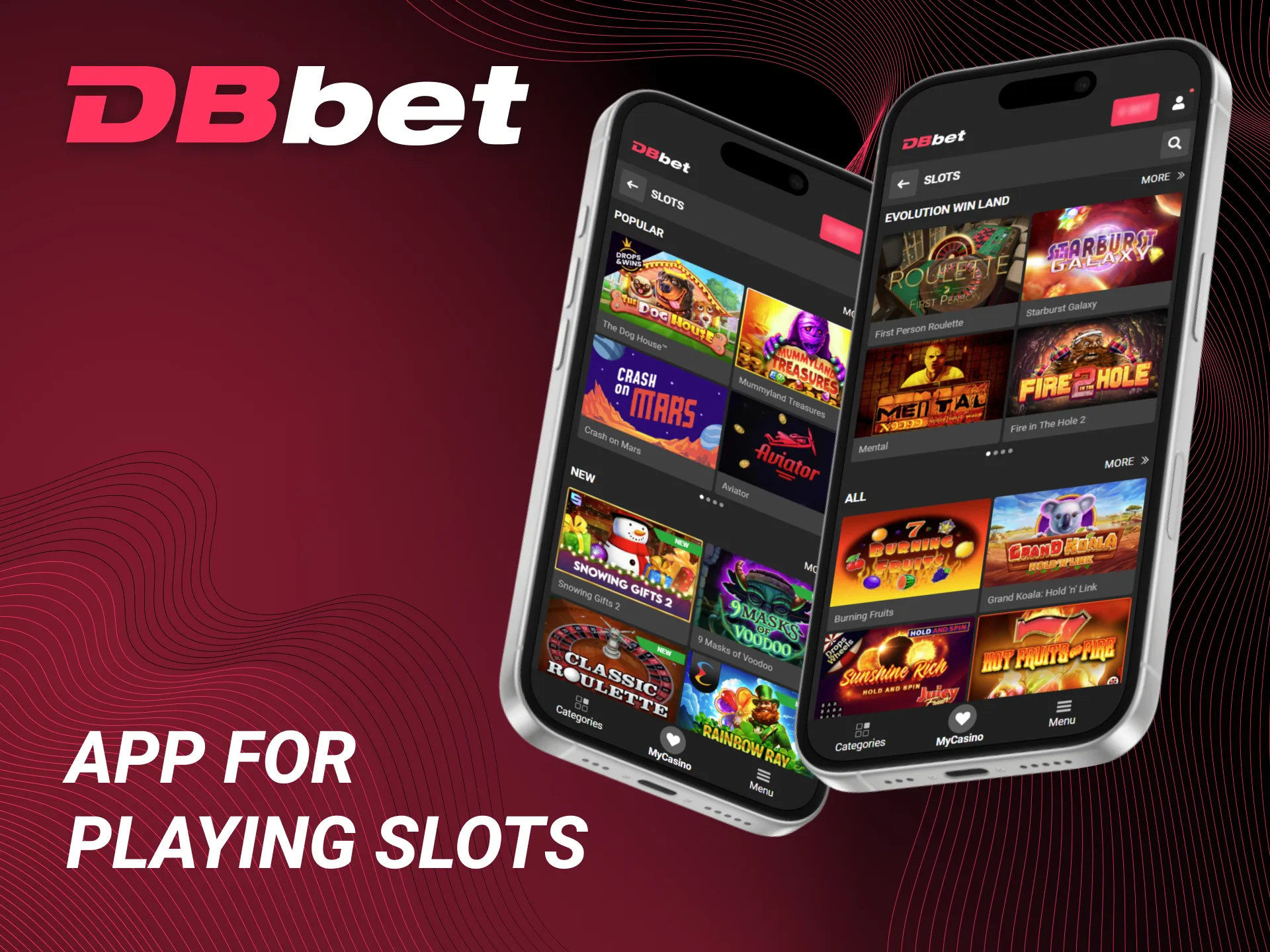 DBbet has a mobile application for playing slots.