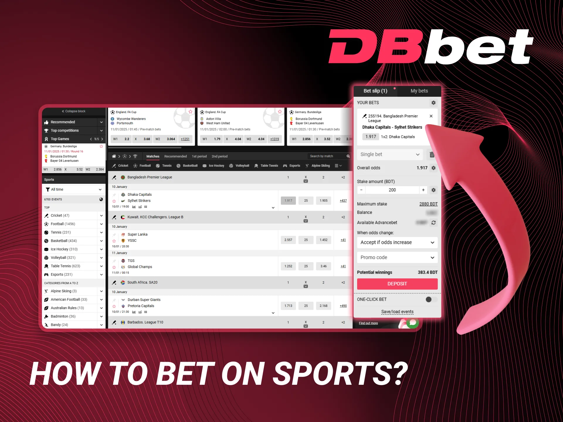 Guide to sports betting on DBbet.