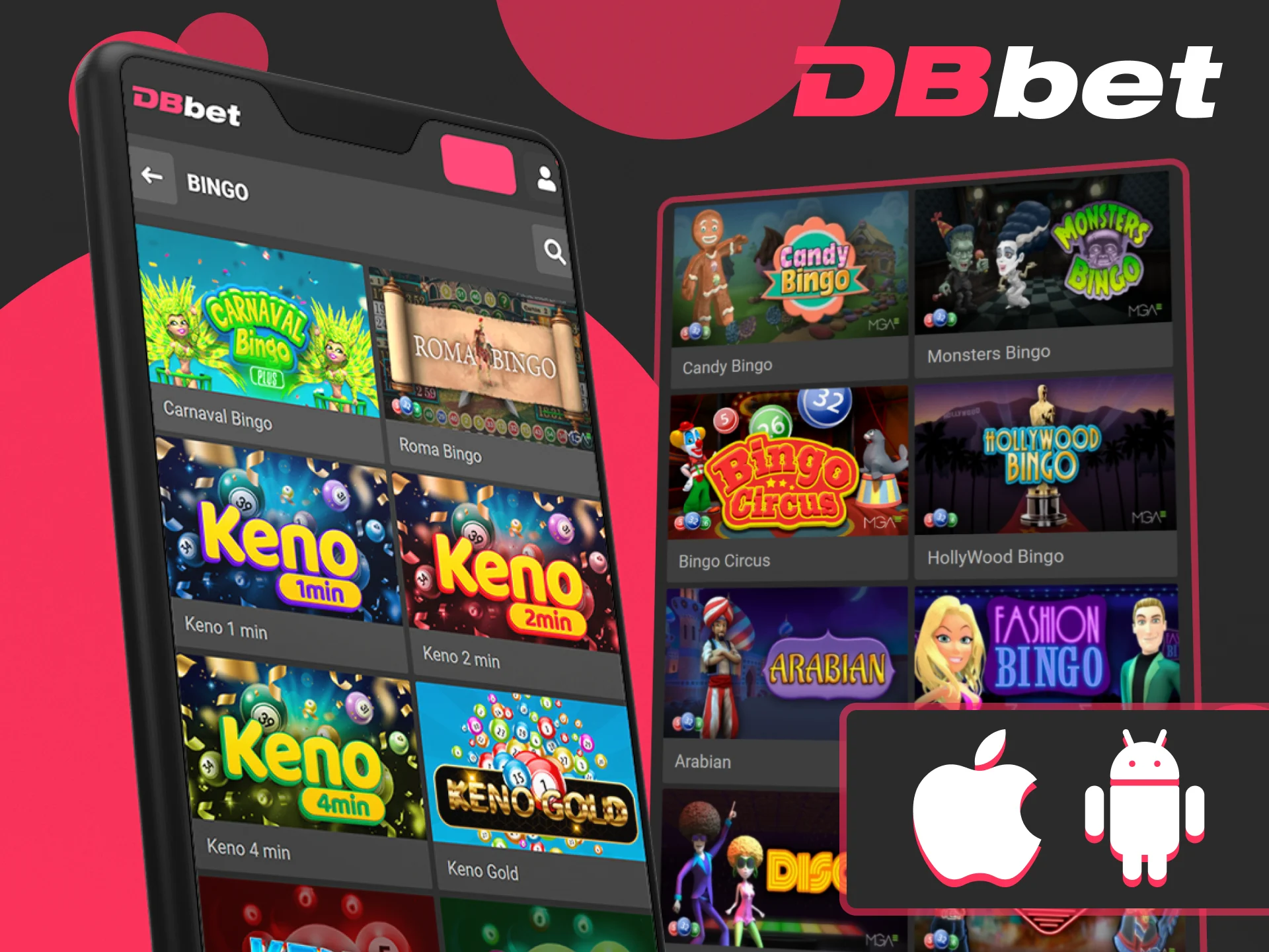 Download the official Dbbet app to play bingo anywhere.