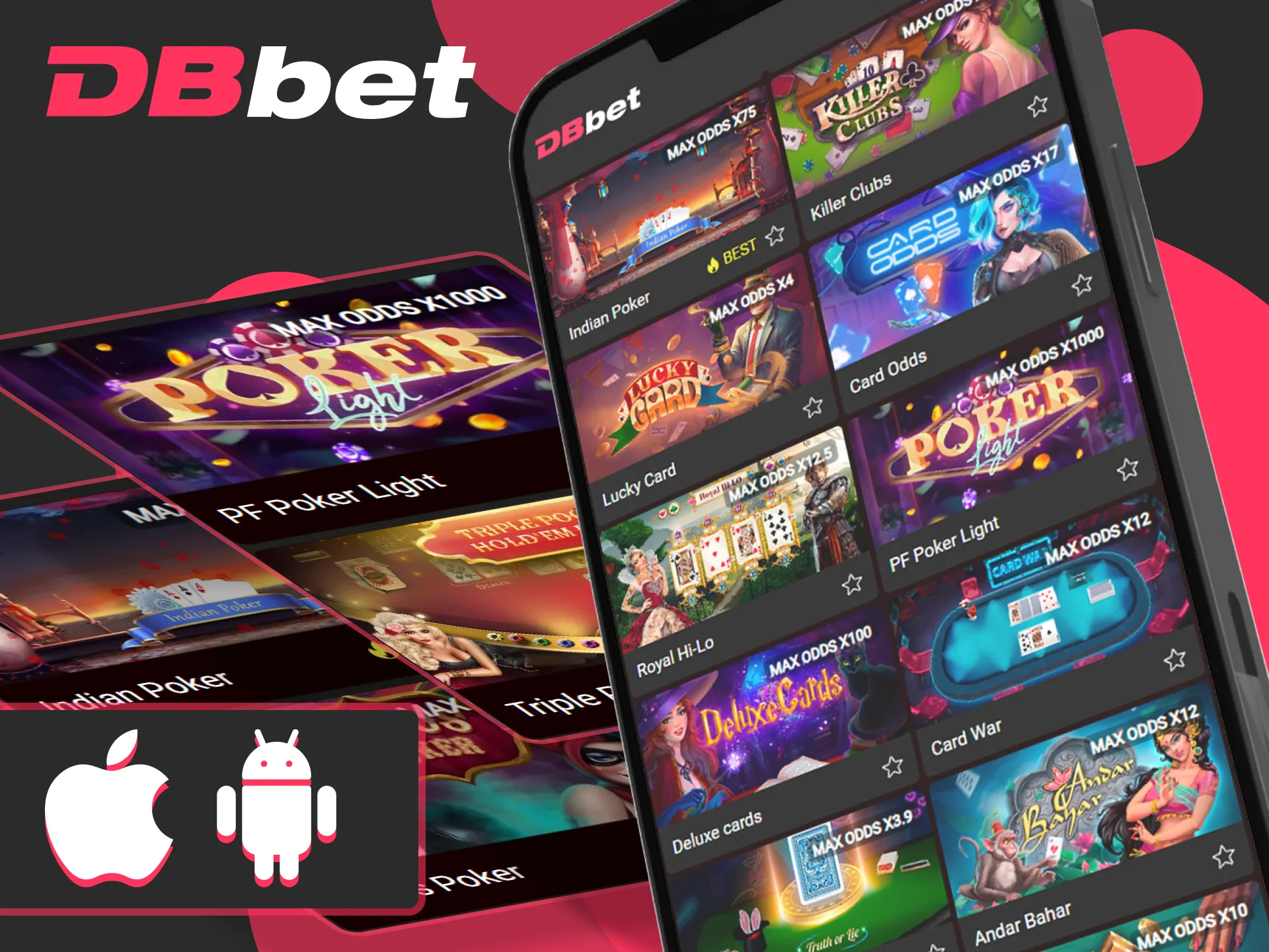 The Dbbet mobile app provides its users with high-quality poker games.