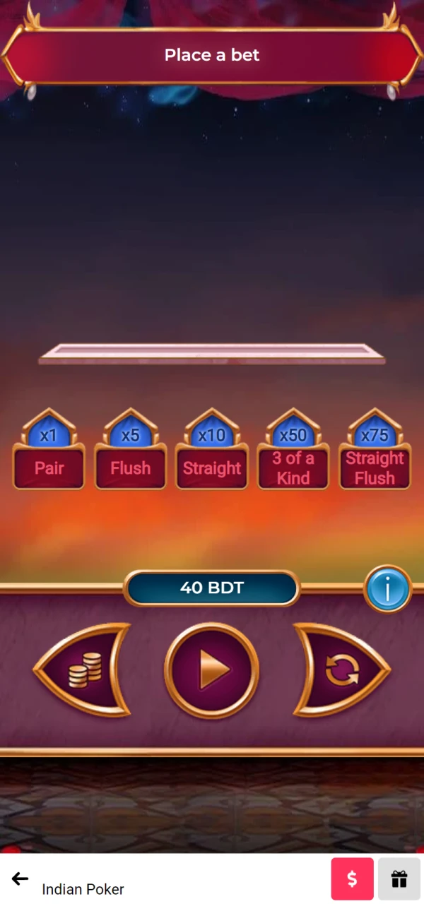 Select a poker table on Dbbet.