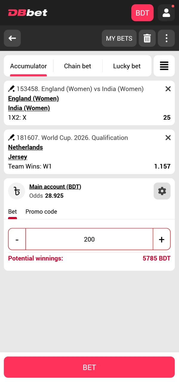 Place your bet on the cricket events of your choice at DBbet.