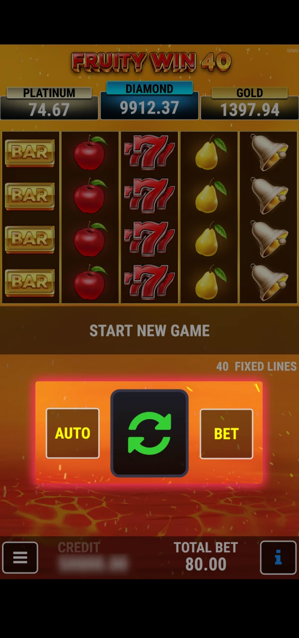 Select your betting amount on DBbet slot games.