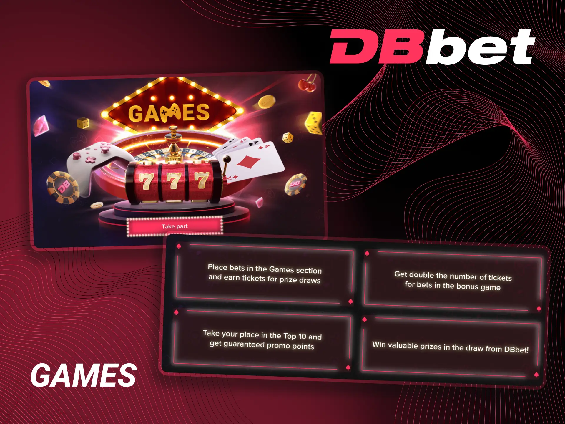 Join the DBbet prize draw and win valuable rewards.