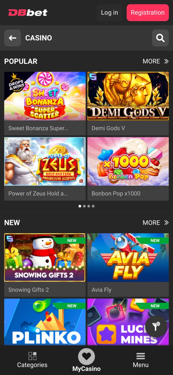 Explore DBbet casino, spin and win real prizes.